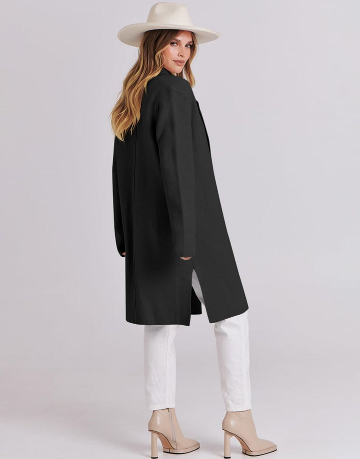ANRABESS Long Sleeve Draped Open Front Cardigan Jacket