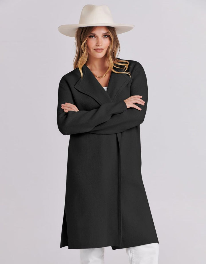 ANRABESS Long Sleeve Draped Open Front Cardigan Jacket
