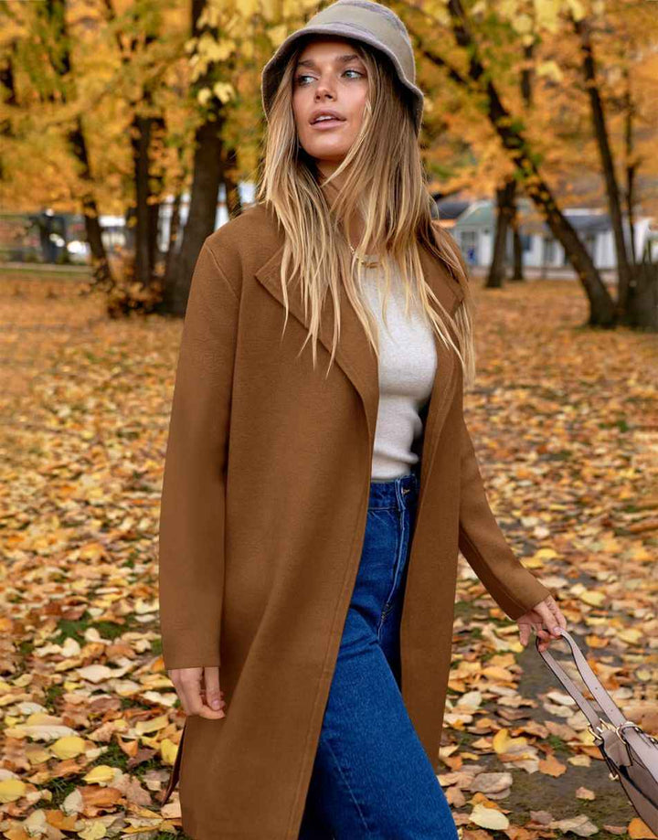 ANRABESS Long Sleeve Draped Open Front Cardigan Jacket