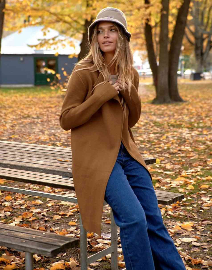 ANRABESS Long Sleeve Draped Open Front Cardigan Jacket