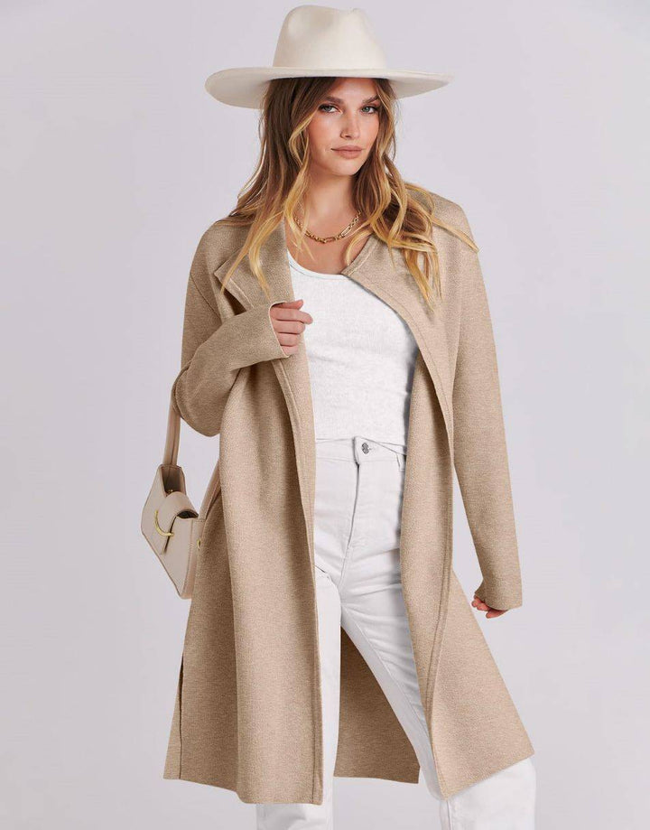 ANRABESS Long Sleeve Draped Open Front Cardigan Jacket