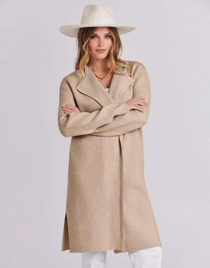 ANRABESS Long Sleeve Draped Open Front Cardigan Jacket