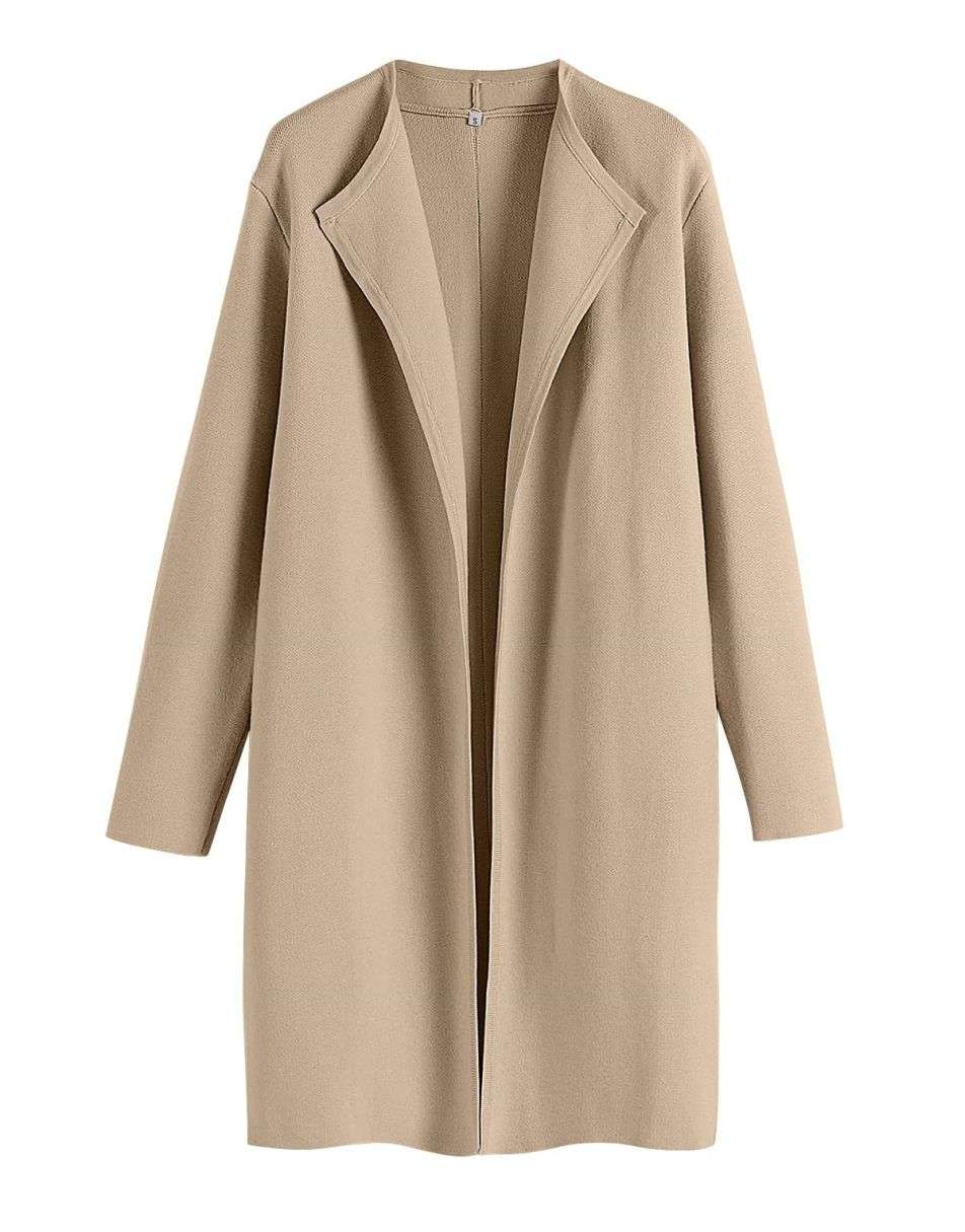 ANRABESS Long Sleeve Draped Open Front Cardigan Jacket
