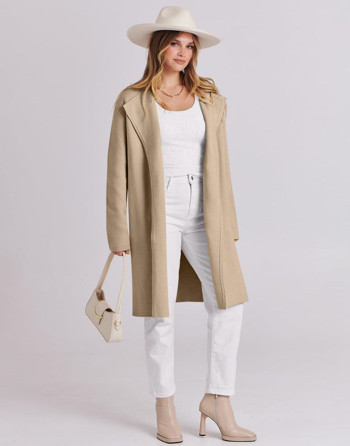 ANRABESS Long Sleeve Draped Open Front Cardigan Jacket