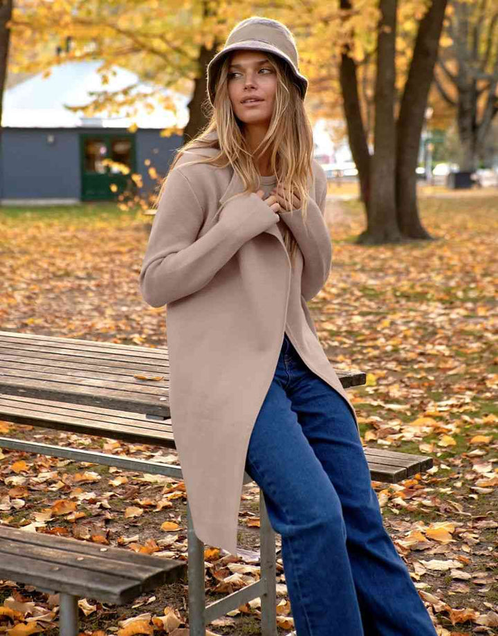 ANRABESS Long Sleeve Draped Open Front Cardigan Jacket