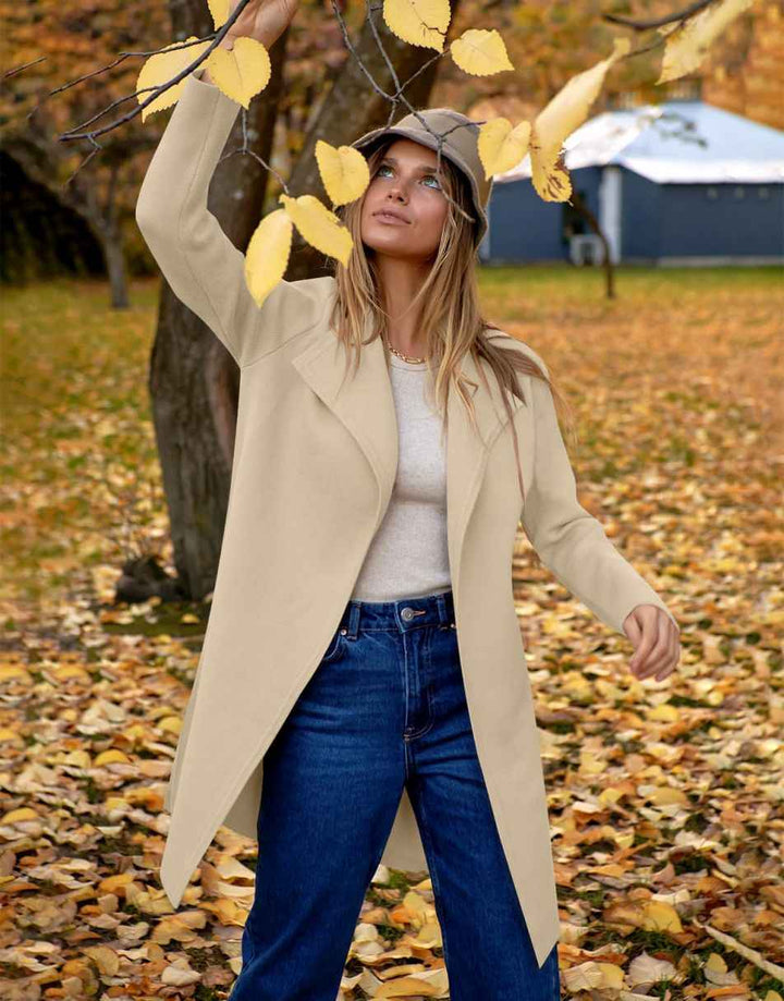 ANRABESS Long Sleeve Draped Open Front Cardigan Jacket