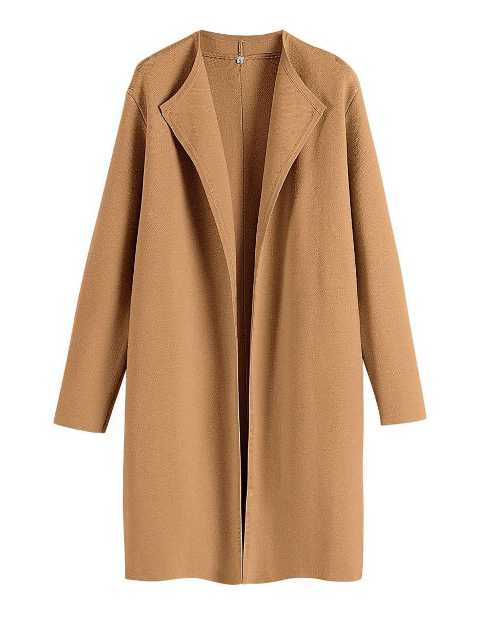 ANRABESS Long Sleeve Draped Open Front Cardigan Jacket