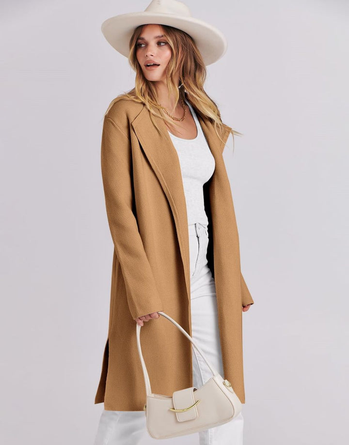 ANRABESS Long Sleeve Draped Open Front Cardigan Jacket