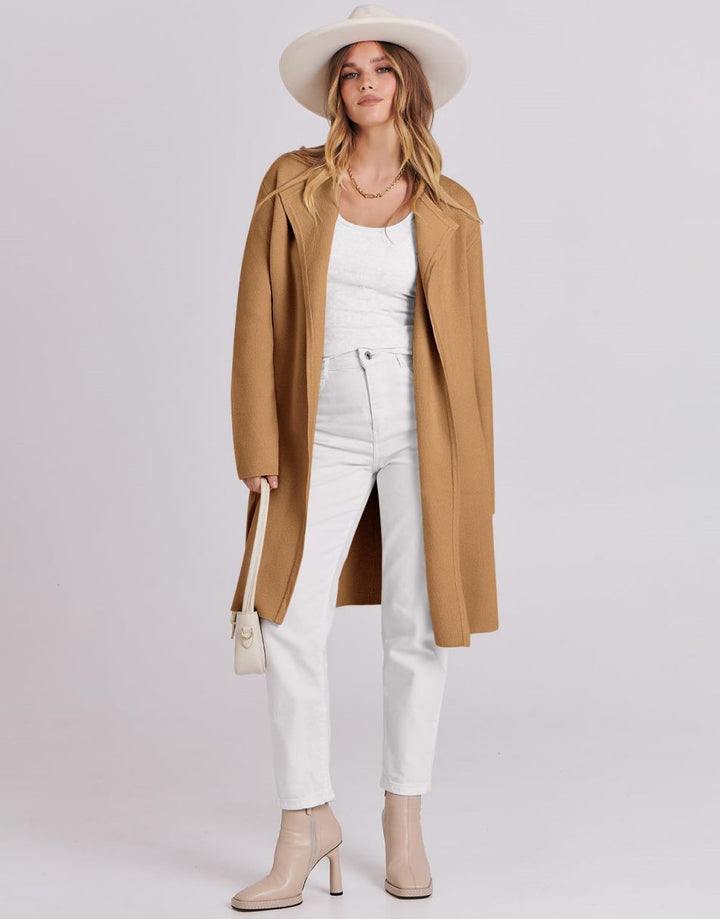 ANRABESS Long Sleeve Draped Open Front Cardigan Jacket