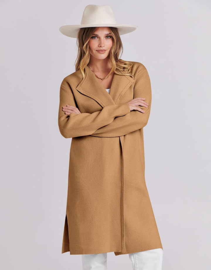 ANRABESS Long Sleeve Draped Open Front Cardigan Jacket