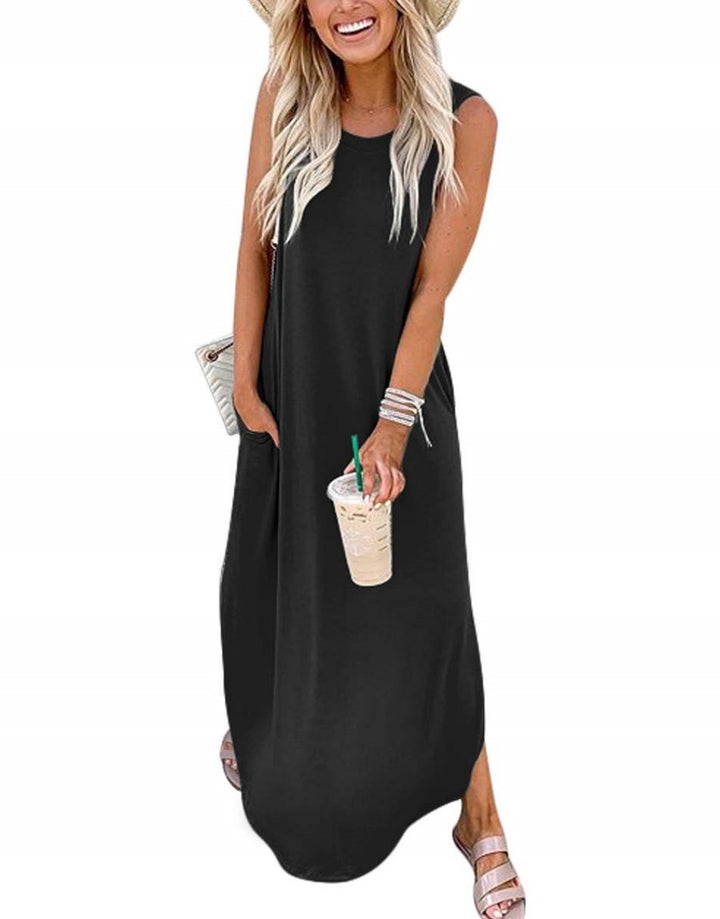 ANRABESS Women's Loose Sleeveless Maxi Beach Dress