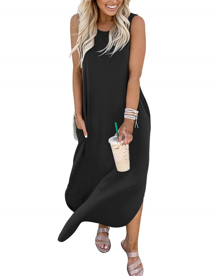 ANRABESS Women's Loose Sleeveless Maxi Beach Dress