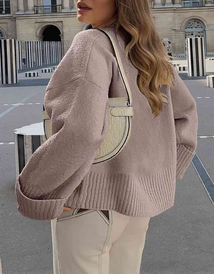 ANRABESS Crewneck Fuzzy Chunky Knit Oversized Sweater