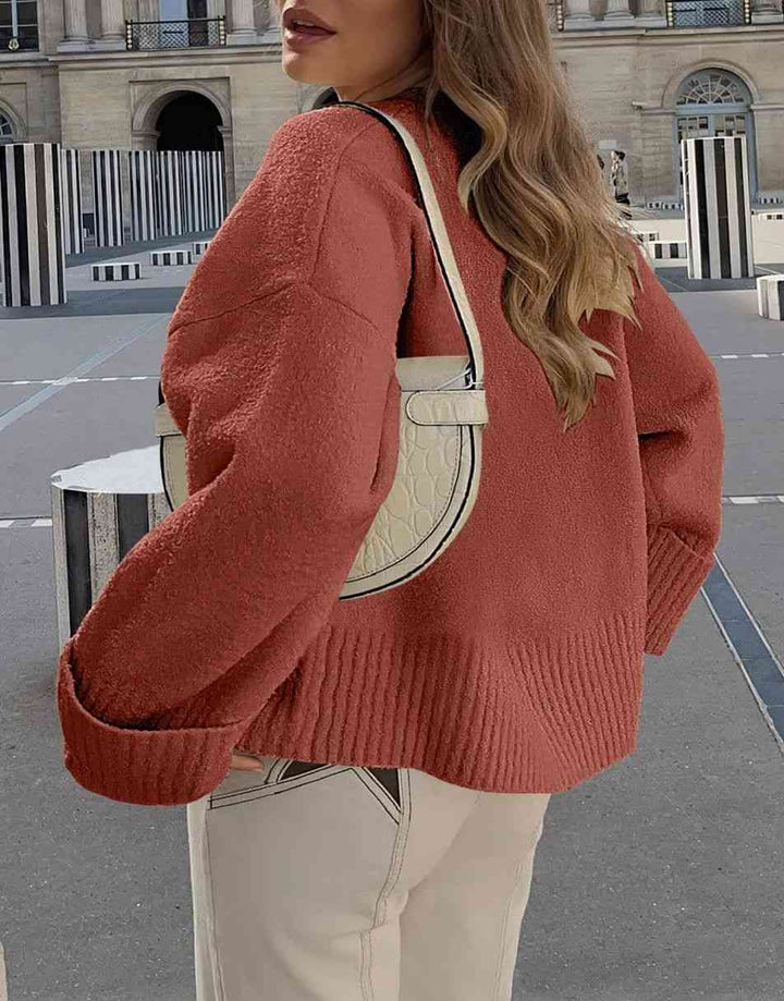 ANRABESS Crewneck Fuzzy Chunky Knit Oversized Sweater