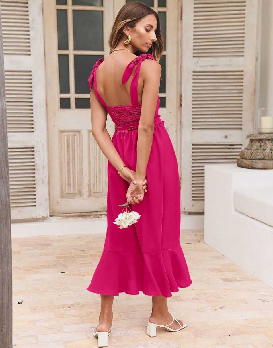 ANRABESS Women's Formal Midi Dress for Wedding Guest