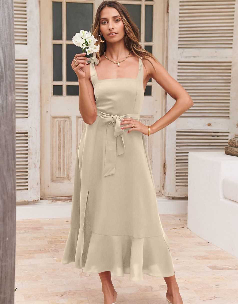 ANRABESS Women's Formal Midi Dress for Wedding Guest