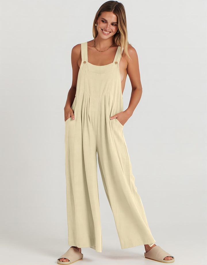ANRABESS Women's Loose Sleeveless Overalls with Adjustable Straps