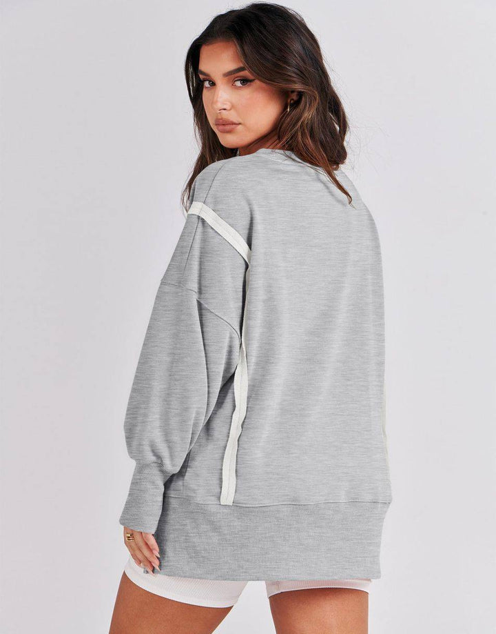 ANRABESS Women's Oversized Long Sleeve Slit Sweatshirt