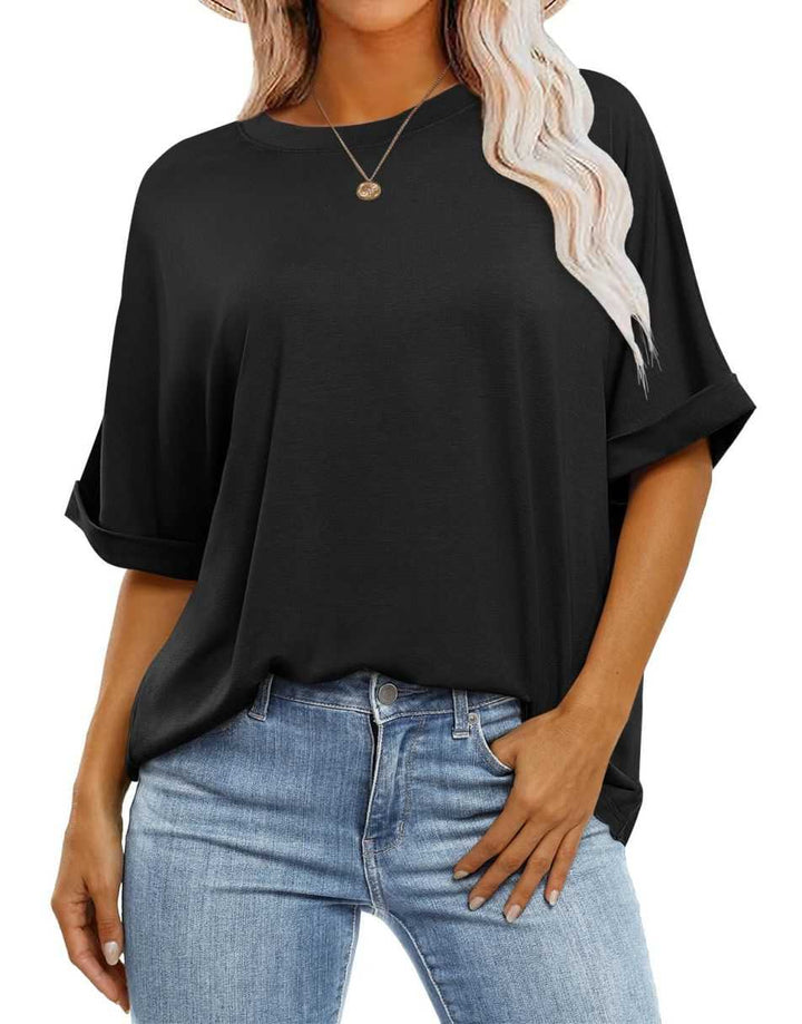 ANRABESS Womens Tops Oversized T Shirts for Women Short Sleeve Crewneck Casual Loose Basic Tee Shirt Trendy Summer Fashion Clothes