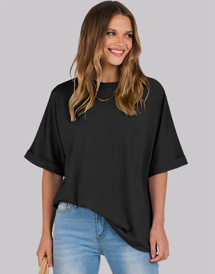 ANRABESS Womens Tops Oversized T Shirts for Women Short Sleeve Crewneck Casual Loose Basic Tee Shirt Trendy Summer Fashion Clothes