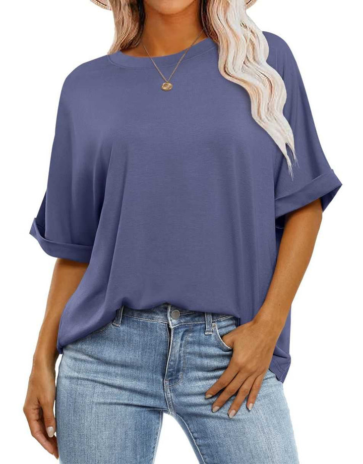 ANRABESS Womens Tops Oversized T Shirts for Women Short Sleeve Crewneck Casual Loose Basic Tee Shirt Trendy Summer Fashion Clothes