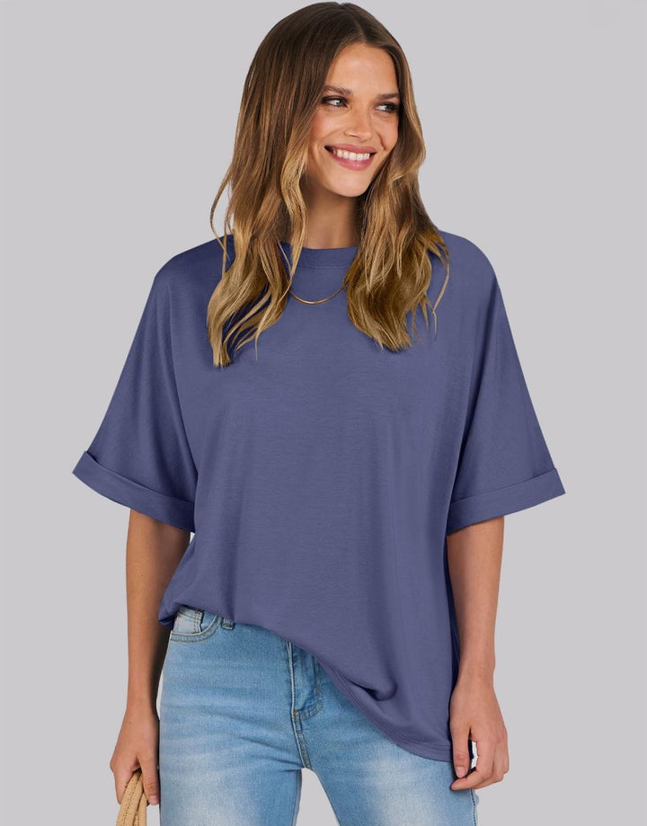 ANRABESS Womens Tops Oversized T Shirts for Women Short Sleeve Crewneck Casual Loose Basic Tee Shirt Trendy Summer Fashion Clothes
