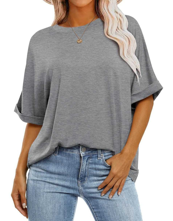 ANRABESS Womens Tops Oversized T Shirts for Women Short Sleeve Crewneck Casual Loose Basic Tee Shirt Trendy Summer Fashion Clothes