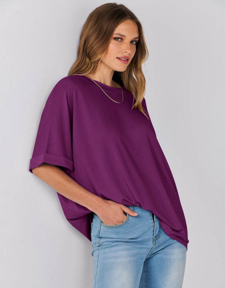 ANRABESS Womens Tops Oversized T Shirts for Women Short Sleeve Crewneck Casual Loose Basic Tee Shirt Trendy Summer Fashion Clothes
