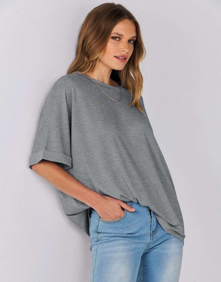 ANRABESS Womens Tops Oversized T Shirts for Women Short Sleeve Crewneck Casual Loose Basic Tee Shirt Trendy Summer Fashion Clothes