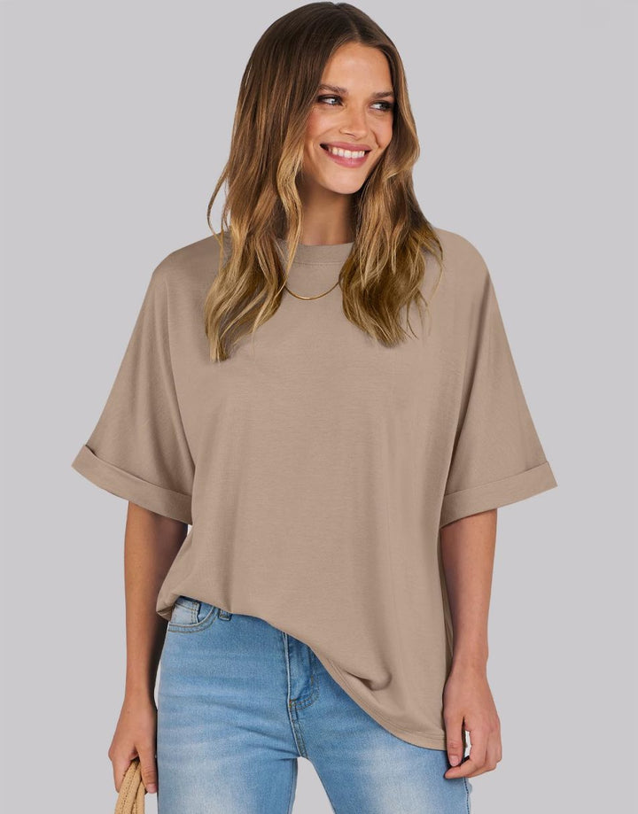 ANRABESS Womens Tops Oversized T Shirts for Women Short Sleeve Crewneck Casual Loose Basic Tee Shirt Trendy Summer Fashion Clothes