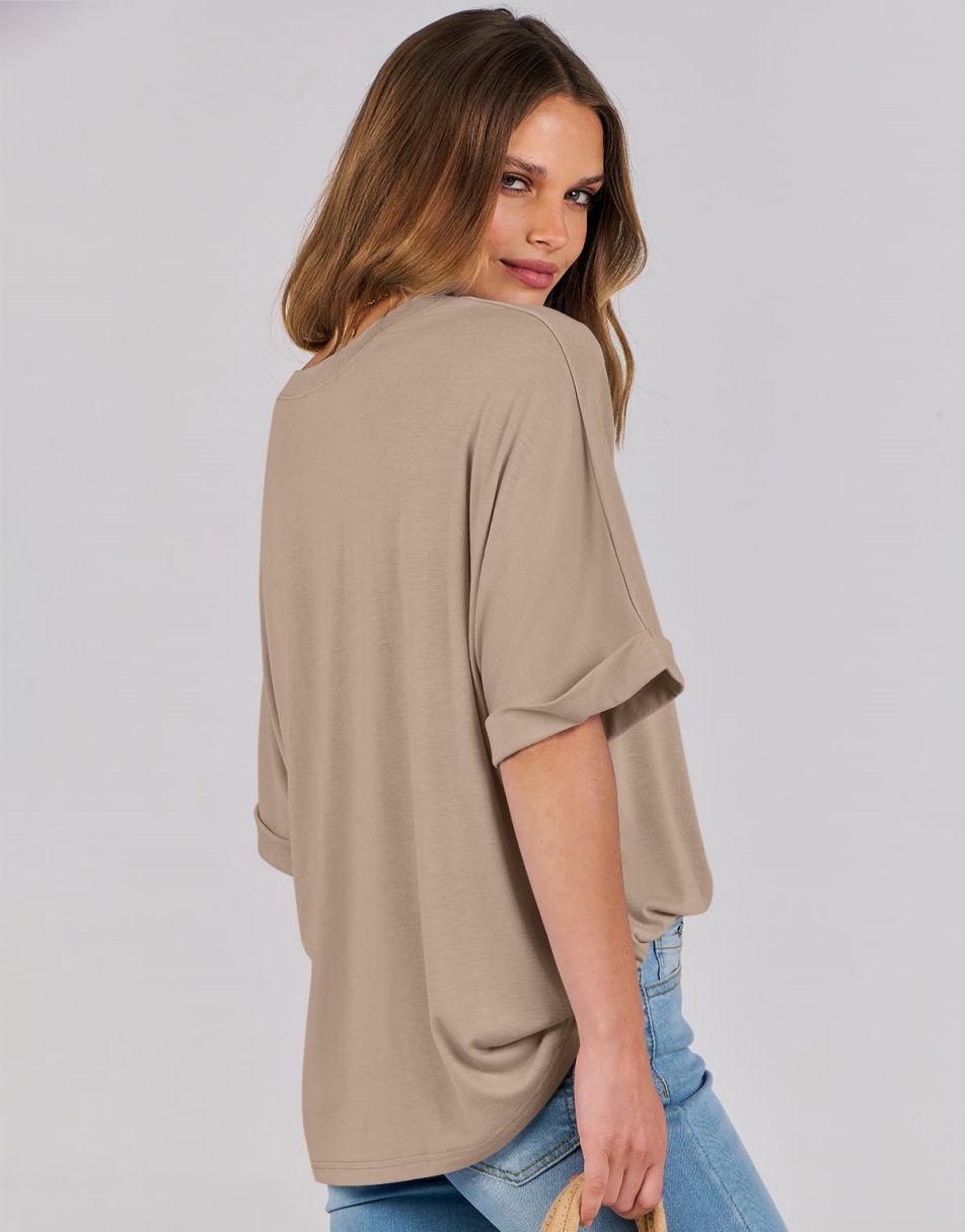 ANRABESS Womens Tops Oversized T Shirts for Women Short Sleeve Crewneck Casual Loose Basic Tee Shirt Trendy Summer Fashion Clothes