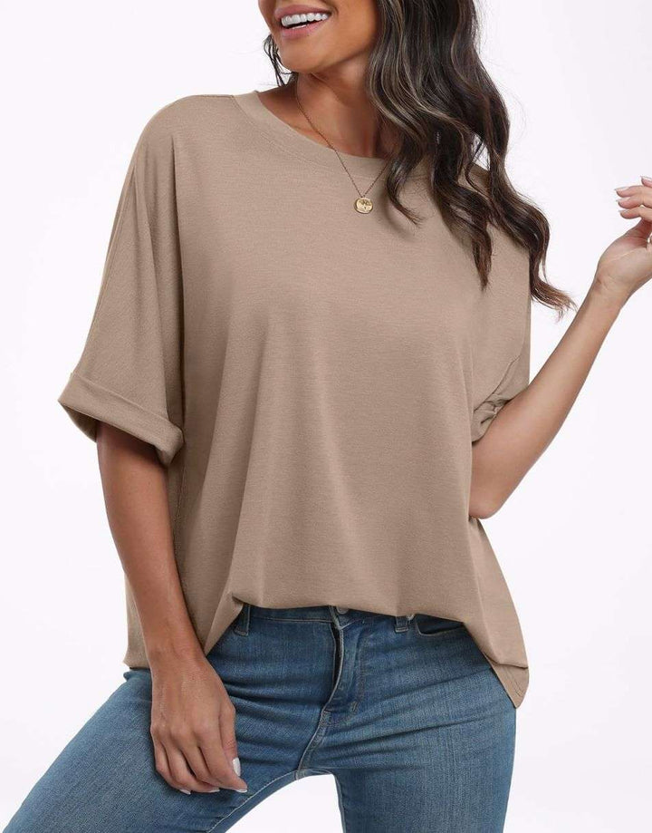 ANRABESS Womens Tops Oversized T Shirts for Women Short Sleeve Crewneck Casual Loose Basic Tee Shirt Trendy Summer Fashion Clothes