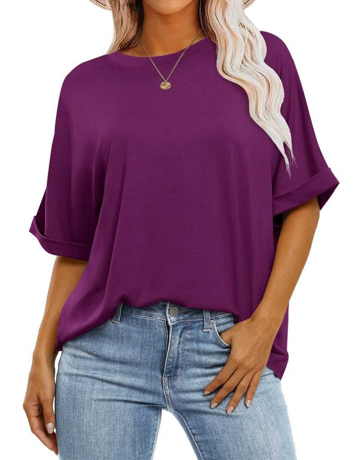 ANRABESS Womens Tops Oversized T Shirts for Women Short Sleeve Crewneck Casual Loose Basic Tee Shirt Trendy Summer Fashion Clothes