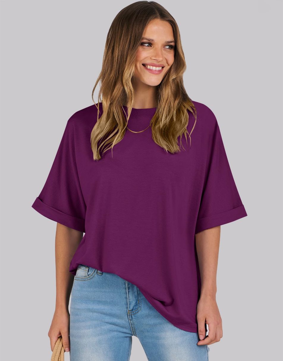 ANRABESS Womens Tops Oversized T Shirts for Women Short Sleeve Crewneck Casual Loose Basic Tee Shirt Trendy Summer Fashion Clothes