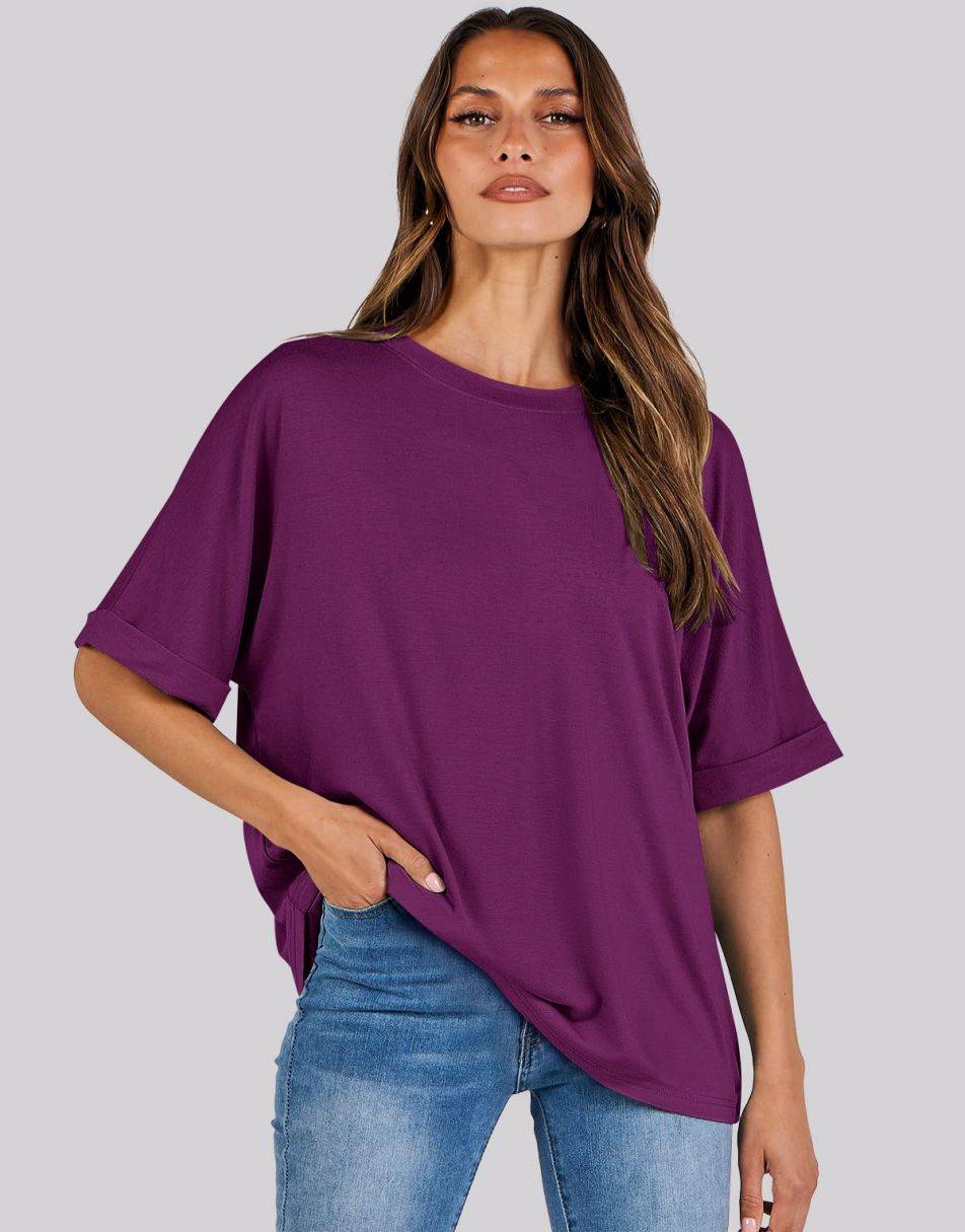 ANRABESS Womens Tops Oversized T Shirts for Women Short Sleeve Crewneck Casual Loose Basic Tee Shirt Trendy Summer Fashion Clothes