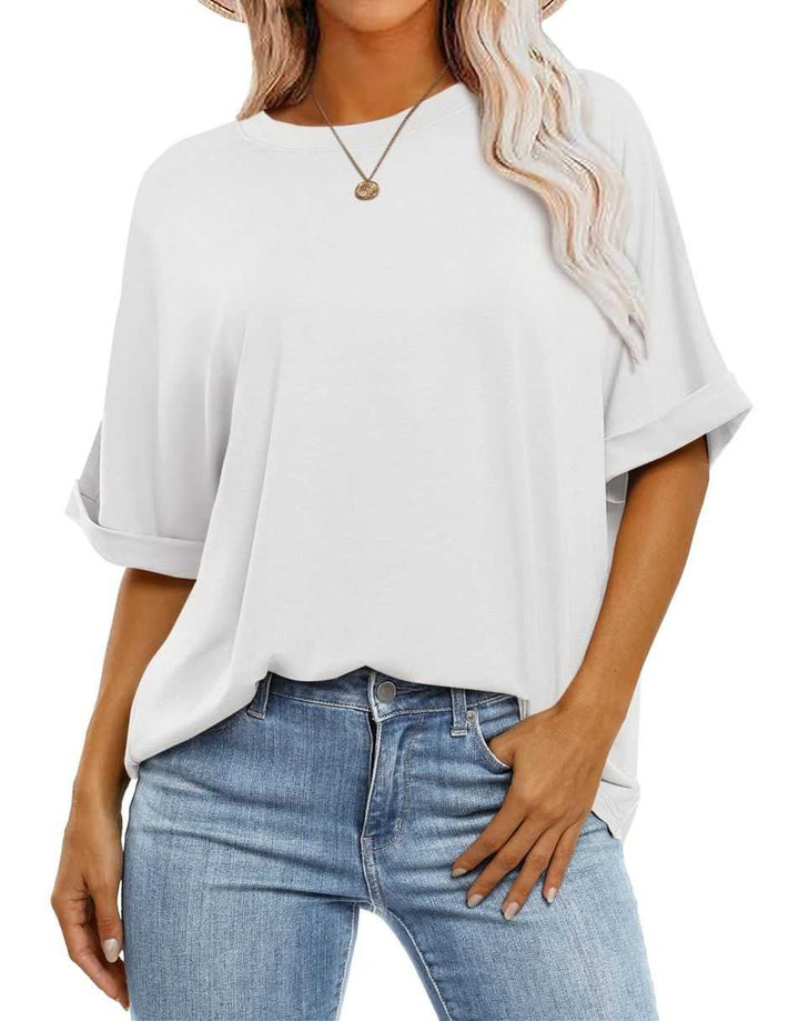 ANRABESS Womens Tops Oversized T Shirts for Women Short Sleeve Crewneck Casual Loose Basic Tee Shirt Trendy Summer Fashion Clothes