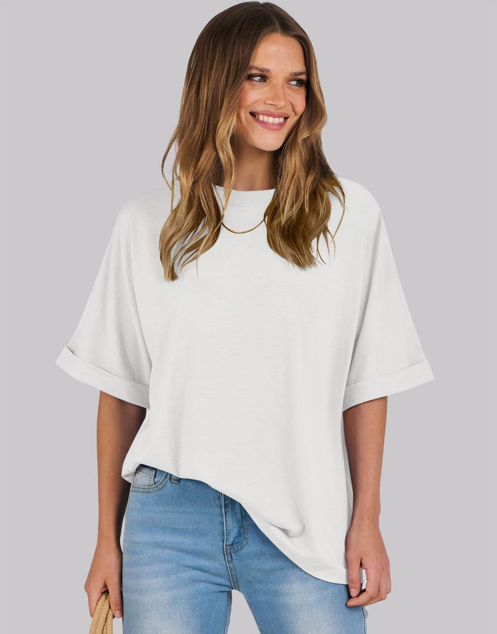 ANRABESS Womens Tops Oversized T Shirts for Women Short Sleeve Crewneck Casual Loose Basic Tee Shirt Trendy Summer Fashion Clothes