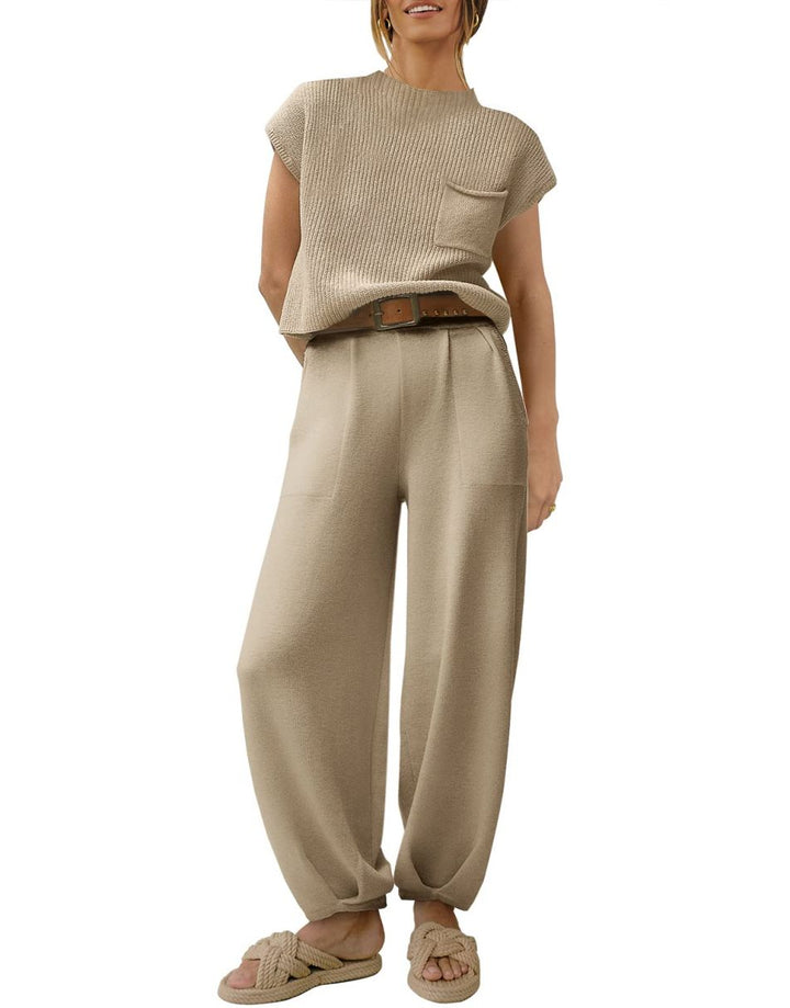 ANRABESS Women's Knit Sweater and Pants Lounge Set