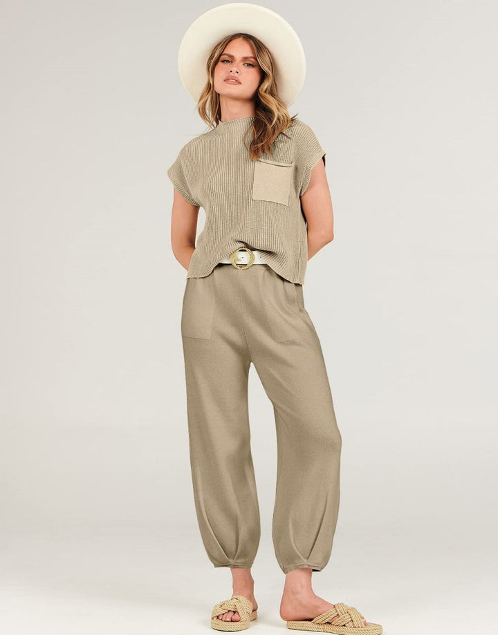 ANRABESS Women's Knit Sweater and Pants Lounge Set