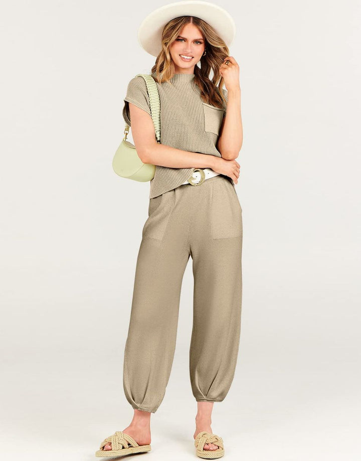 ANRABESS Women's Knit Sweater and Pants Lounge Set