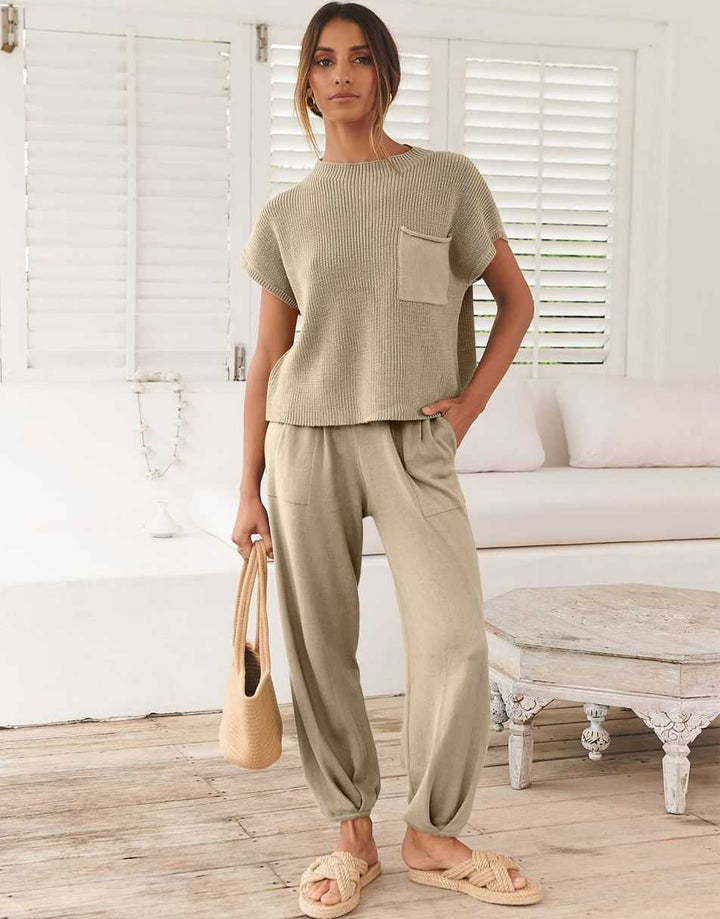 ANRABESS Women's Knit Sweater and Pants Lounge Set