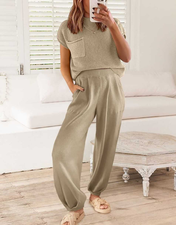 ANRABESS Women's Knit Sweater and Pants Lounge Set