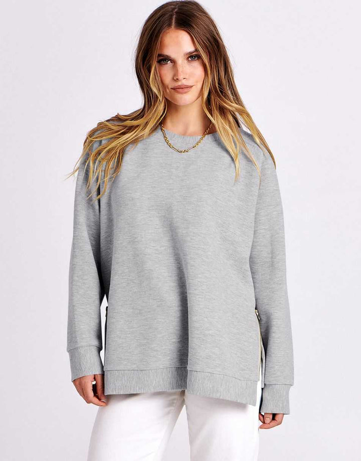 ANRABESS Women's Oversized Side Zipper Tunic Hoodie