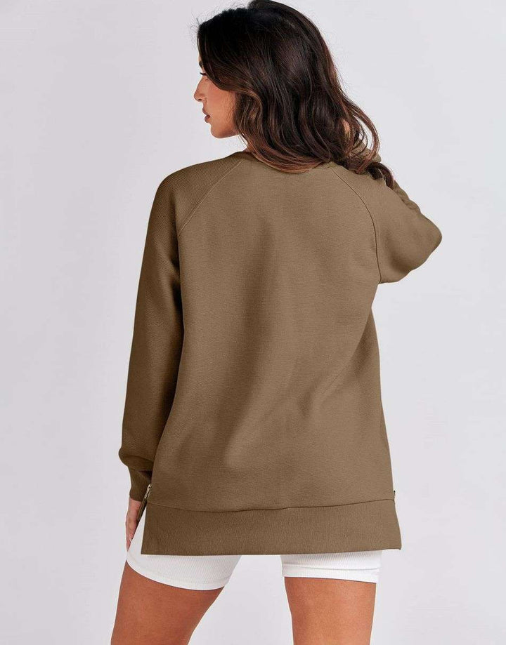 ANRABESS Women's Oversized Side Zipper Tunic Hoodie