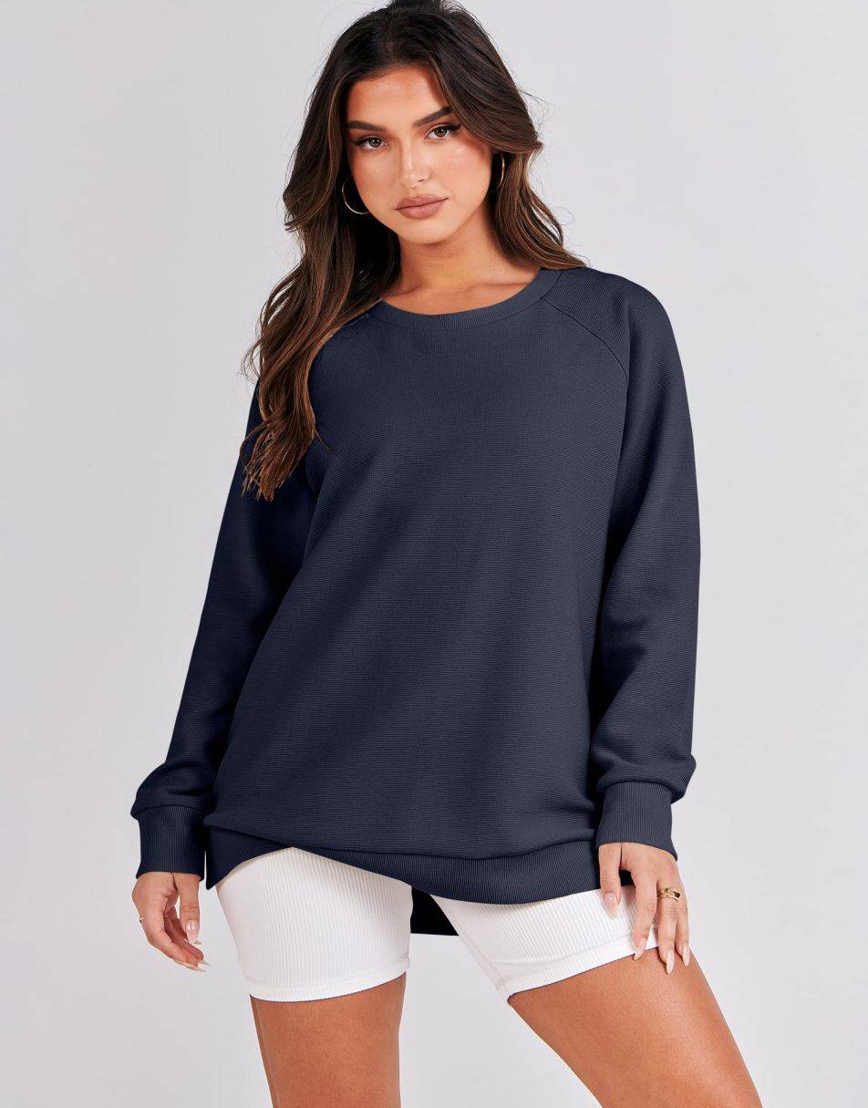 ANRABESS Women's Oversized Side Zipper Tunic Hoodie