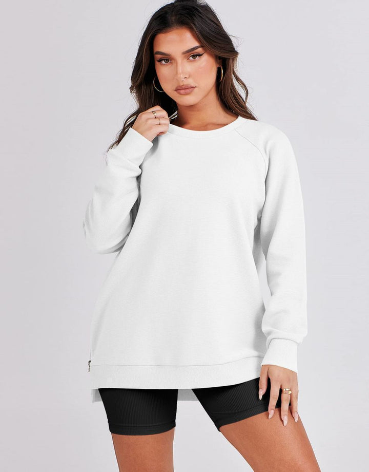 ANRABESS Women's Oversized Side Zipper Tunic Hoodie