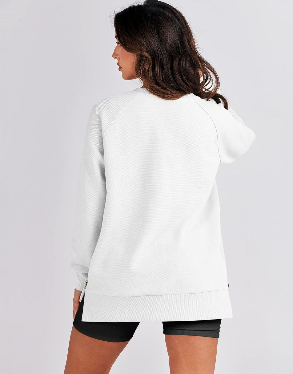 ANRABESS Women's Oversized Side Zipper Tunic Hoodie