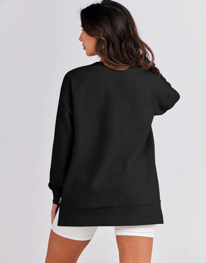 ANRABESS Women's Oversized Side Zipper Tunic Hoodie