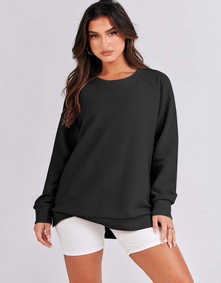ANRABESS Women's Oversized Side Zipper Tunic Hoodie