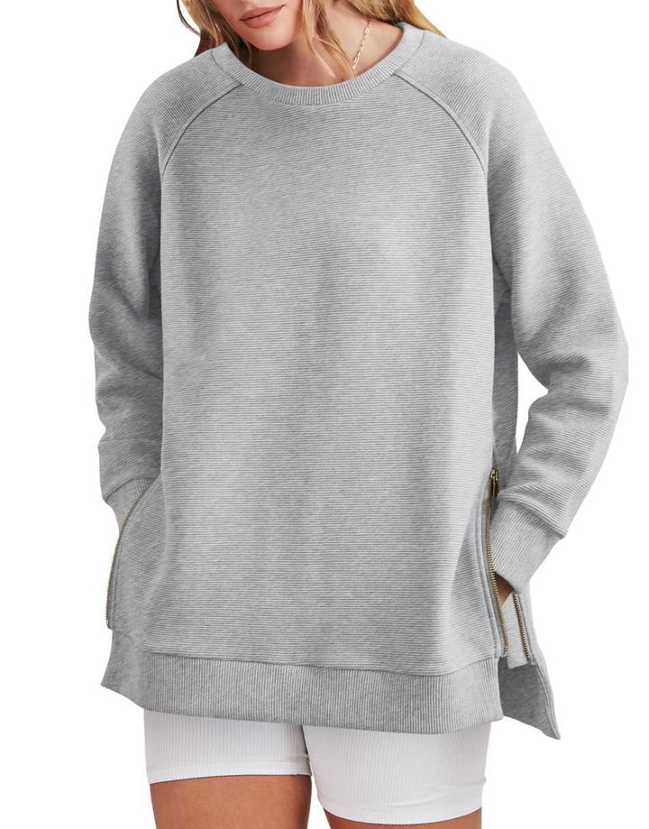 ANRABESS Women's Oversized Side Zipper Tunic Hoodie